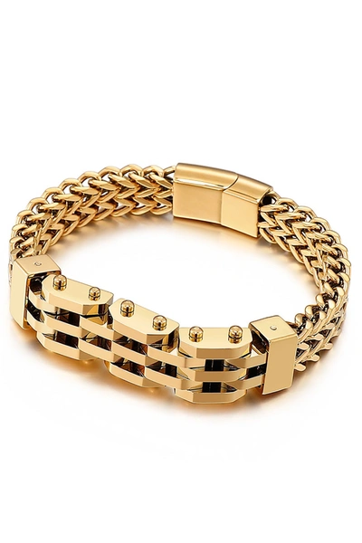 Eye Candy La Men's Lucas Goldtone Titanium Chain Bracelet