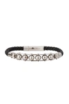 Eye Candy La Men's Andrew Leather Beaded Bracelet In Black