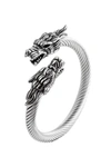 Eye Candy La Double Dragon Bracelet In Silver