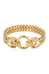 Eye Candy La Men's Luxe Goldtone Rafael Skull Chain Link Bracelet In Gold
