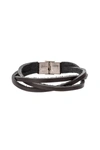 Eye Candy La Men's Luke Titanium & Faux Leather Strand Bracelet In Black