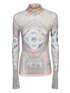 Casablanca Le Labirynthe Printed Mesh Top Le Labirynthe M In Multi