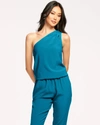 Ramy Brook Gabriela One Shoulder Jumpsuit In Blue Tile
