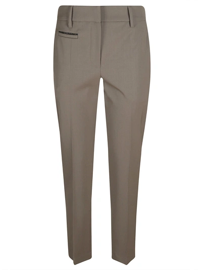 Brunello Cucinelli Slim Fit Plain Cropped Trousers In C5052