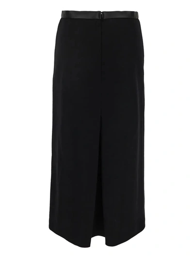 Saint Laurent A-line Midi Skirt In Nero