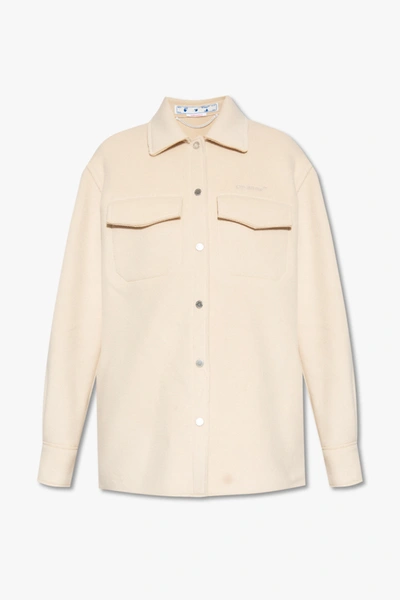Off-white Woman Shirt Beige Size 10 Wool, Polyamide, Polyester In New