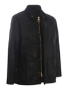 Barbour Reelin Waxed Cotton Jacket In Black