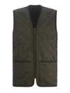 Barbour Sleevelees Quilted Jacket Polarquilt Waist In Verde Oliva