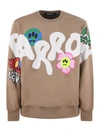 Barrow Logo-print Cotton Sweatshirt In Beige