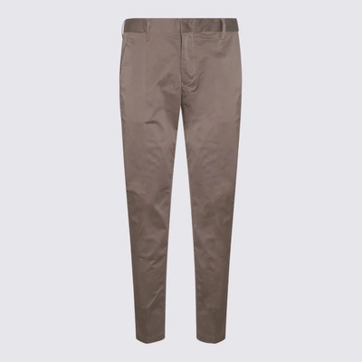 Emporio Armani Beige Cotton Blend Pants In Incenso