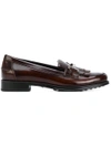 TOD'S TOD'S DOUBLE T FRINGED LOAFERS - BROWN,XXW0RU0U680SHA12173846