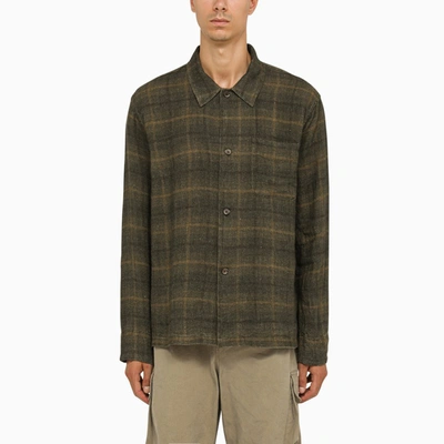 Our Legacy Mirage-check Linen Shirt In Green