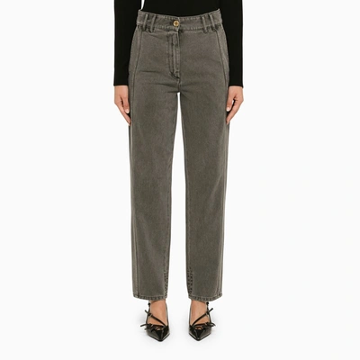 PATOU ANTHRACITE DENIM BOYFRIEND JEANS