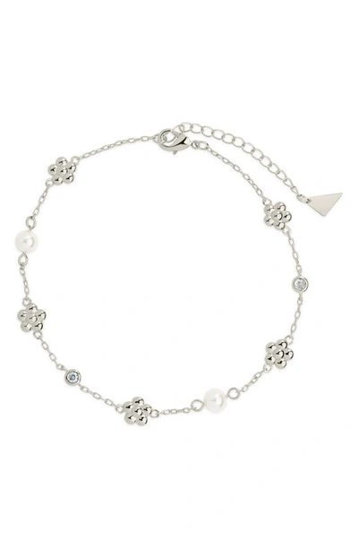 Sterling Forever June Anklet In Grey