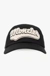 Moncler Black Gabardine Baseball Cap In Nero