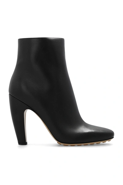 Bottega Veneta Calfskin Canalazzo Ankle Boots 100 In Black