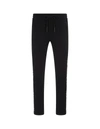 MONCLER MONCLER BLACK SPORTS TROUSERS WITH LOGO BANDS IN GROS GRAIN
