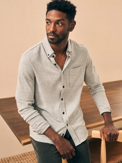 Faherty Legend&trade; Sweater Shirt (single Pocket) In Fossil Grey Twill
