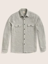 Faherty Legend Sweater Shirt In Fossil Grey Twill In Fossil Grey Twill