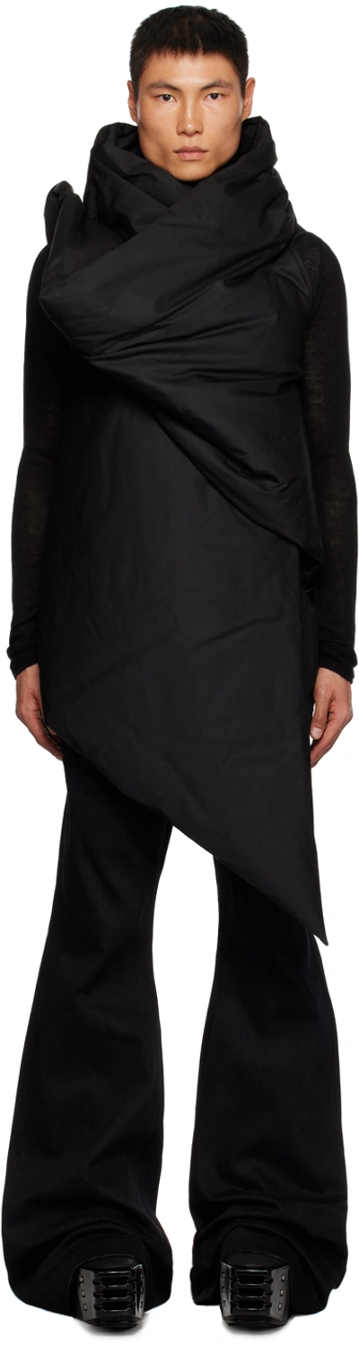 Rick Owens Black Gleam Waistcoat In 09 Black