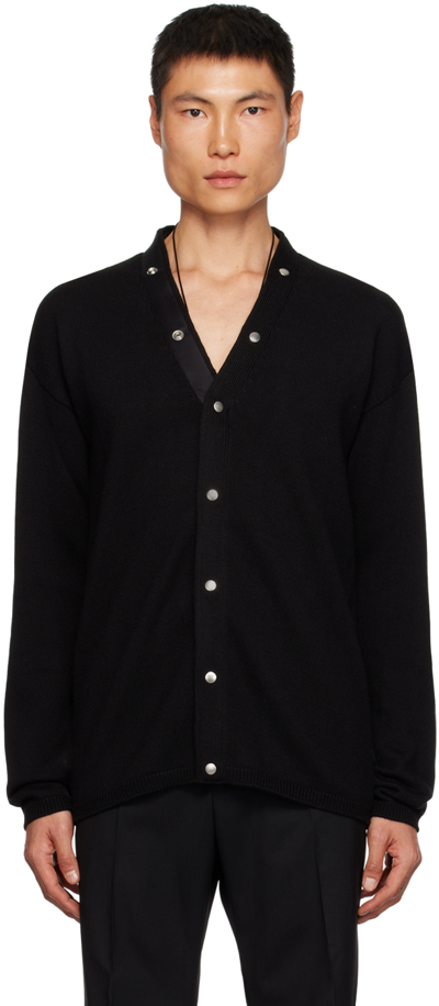 Rick Owens Decorative Buttons Virgin-wool Cardigan In Black