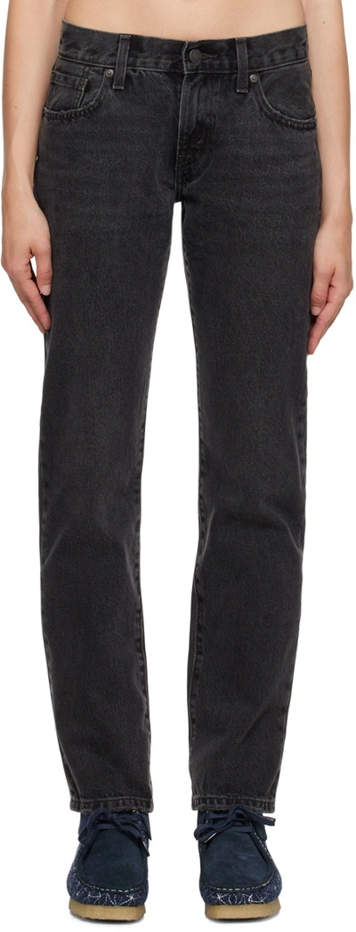 Levi's Black Middy Straight Jeans In No Service