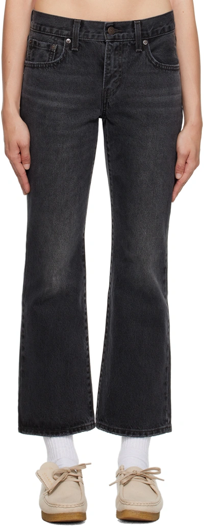 Levi's Black Middy Ankle Bootcut Jeans In Play My Game
