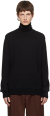 Jil Sander Black Boxy Turtleneck In 001 - Black