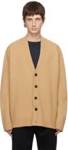 JIL SANDER TAN BOXY CARDIGAN