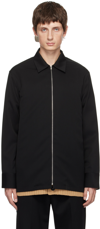 Jil Sander Recycled Polyester Gabardine Overshirt In Black