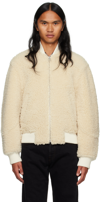 Jacquemus Le Blouson Pilou Shearling Bomber Jacket In 110 Off-white