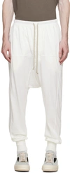 Rick Owens Drkshdw Off-white Drawstring Sweatpants In 11 Milk