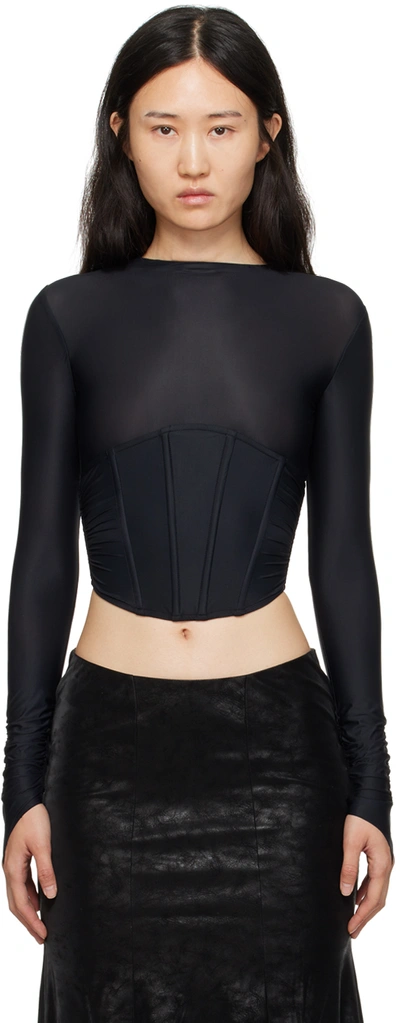 Misbhv Pandora Long-sleeve Top In Schwarz