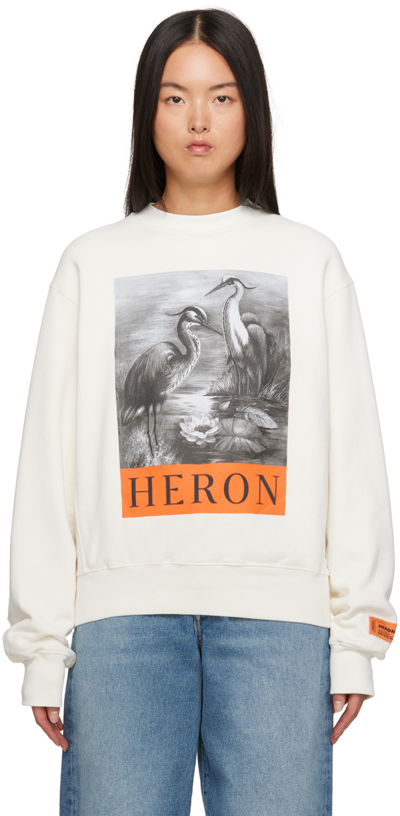 Heron Preston Logo Cotton Sweatshirt In White