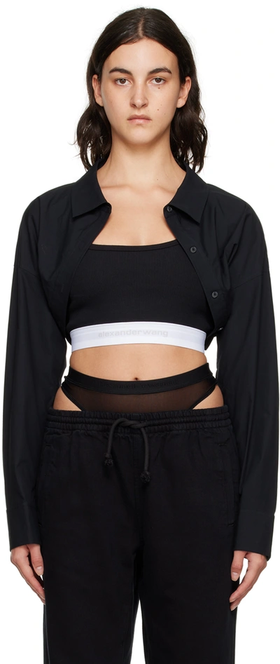 Alexander Wang T Black Layered Shirt In 001 Black