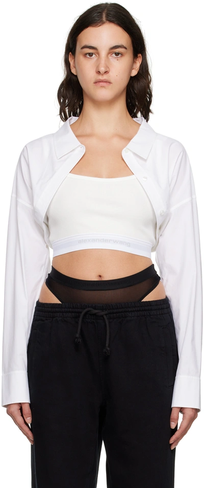 Alexander Wang T White Layered Shirt In 100 White