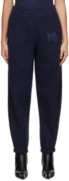ALEXANDER WANG T NAVY GLITTERED LOUNGE trousers