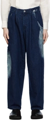 Y'S BLUE PLEATED JEANS