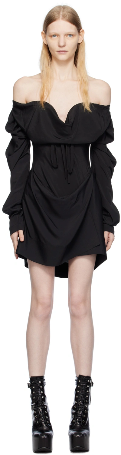 Vivienne Westwood Draped Corset Minidress In Black