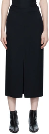 Totême Front-split Satin Midi Skirt In 016 Navy