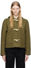 Totême + Net Sustain Hooded Wool-blend Felt Jacket In 077 Olive