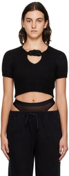Alexander Wang Circle Cut-out Knit Top In 001 Black