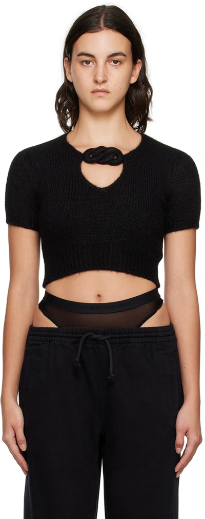 Alexander Wang Black Keyhole T-shirt In 001 Black