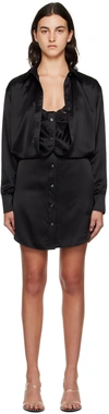 Alexander Wang T Alexanderwang.t Silk Button Down Dress In 001 Black