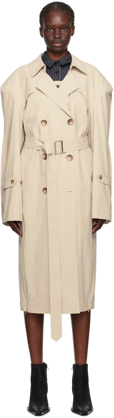 Srvc Beige Trench Coat