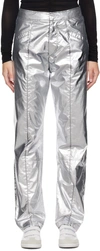 Isabel Marant Metallic-effect Straight-leg Trousers In 08si Silver
