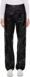 Isabel Marant Anea Crinkled Coated Cotton-blend Pants In 01bk Black