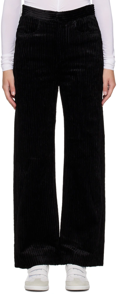 Isabel Marant Daryl Wide-leg Corduroy Trousers In Black