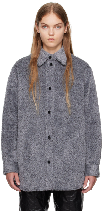 Isabel Marant Celiane Button-up Shirt Jacket In Gy Grey