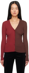 Staud Women's Cargo Colorblock Cardigan In Syrah Chocolate